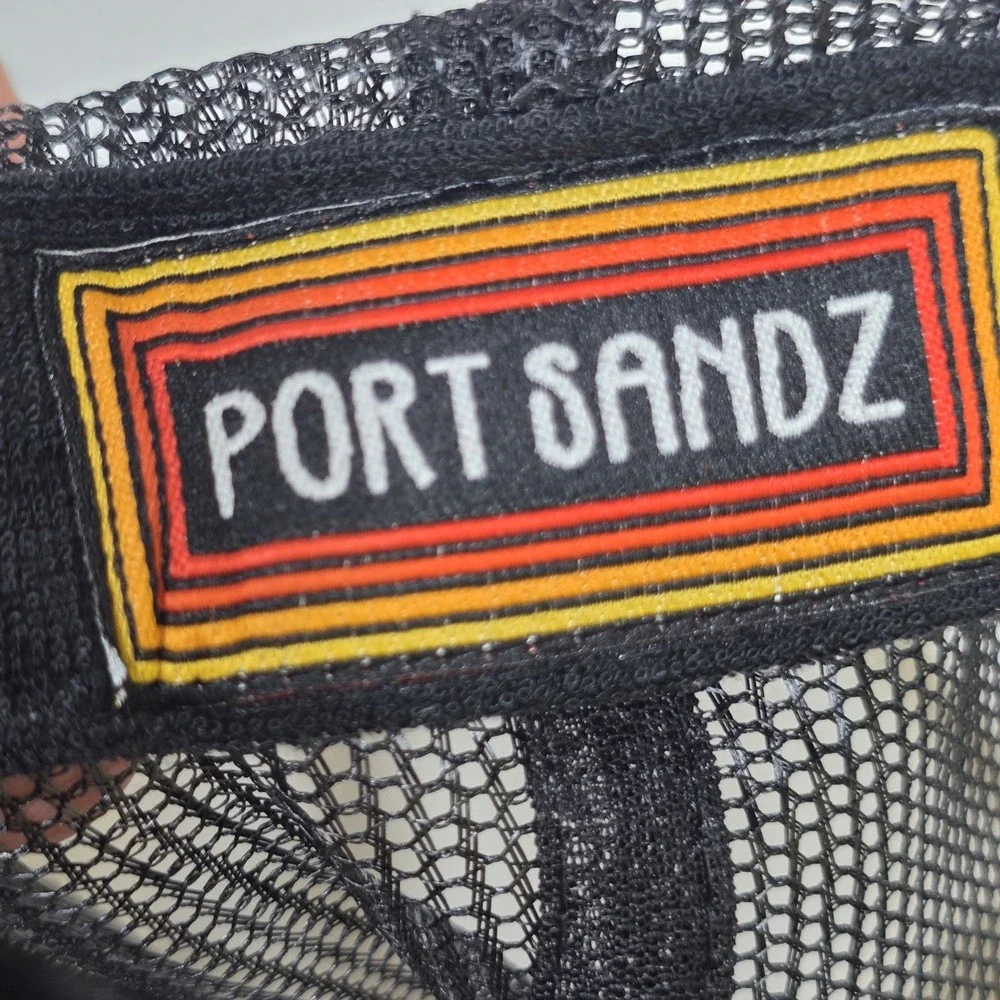 Port Sandz Trucker Hat Sufer Black Love Patch Snapback Mesh Cap Beach